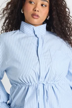 boohoo Veste Cintrée À Col Cheminée Rayée Grande Taille<Femme Tops