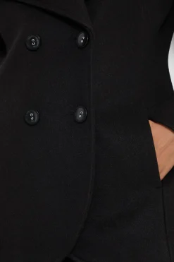 Veste Cintrée À Double Boutonnage Avec Col Statement