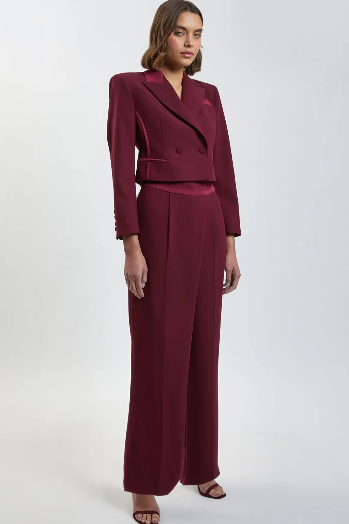 Veste Cintrée En Crêpe À Dos Satin