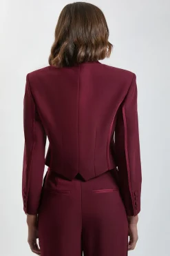 Veste Cintrée En Crêpe À Dos Satin