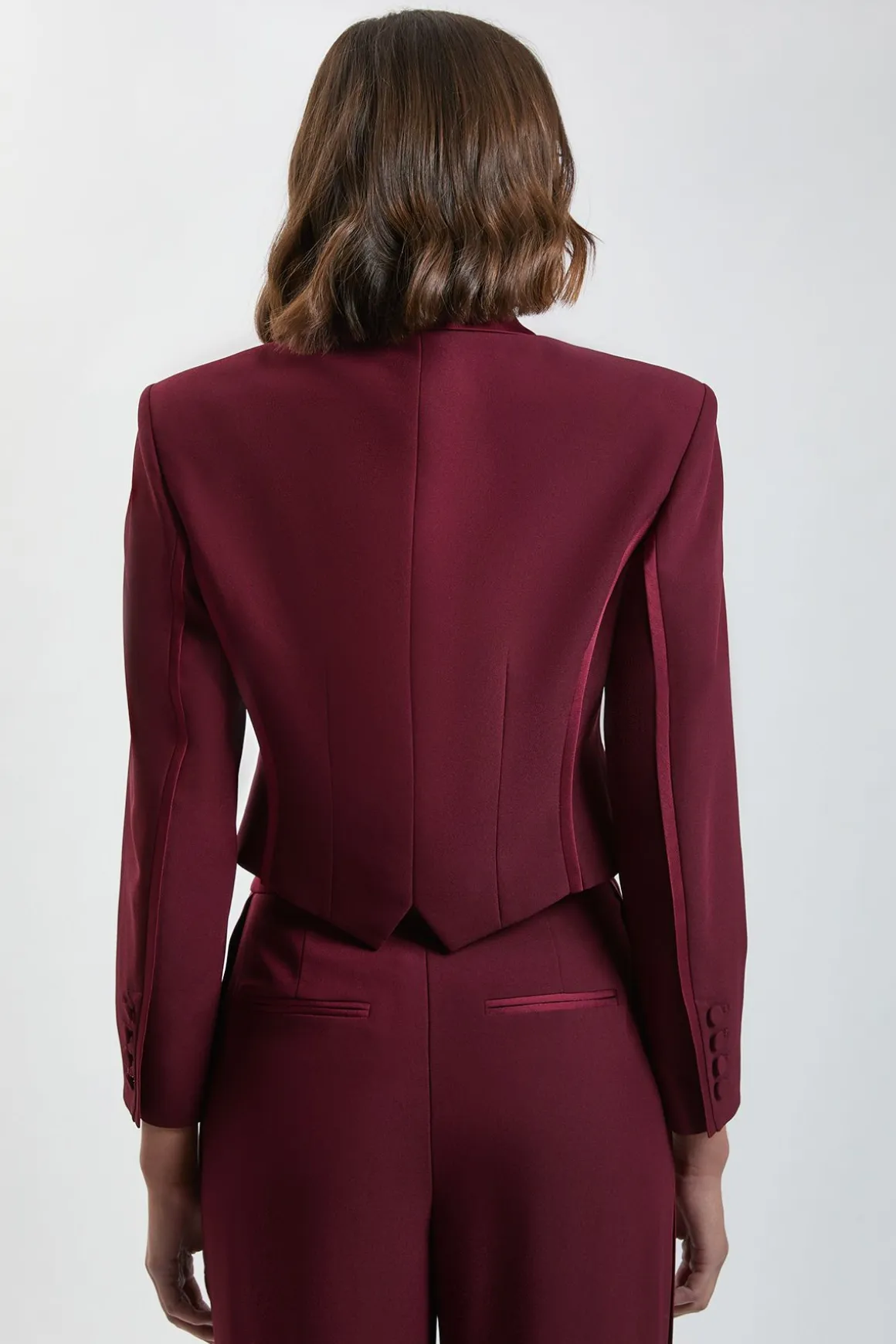 Veste Cintrée En Crêpe À Dos Satin