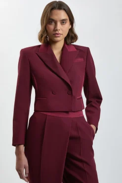 Veste Cintrée En Crêpe À Dos Satin