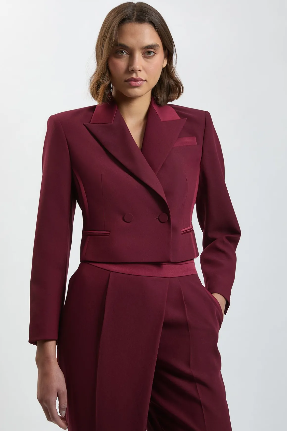 Veste Cintrée En Crêpe À Dos Satin
