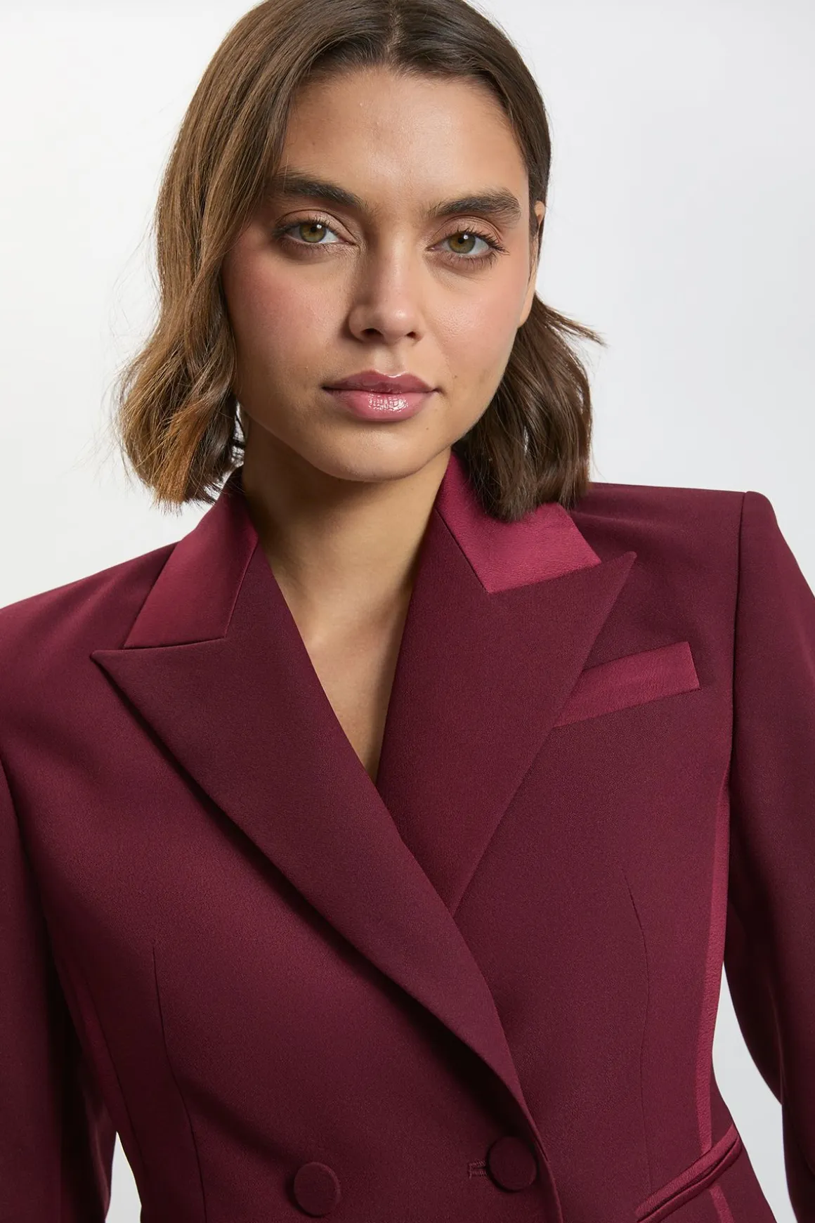 Veste Cintrée En Crêpe À Dos Satin