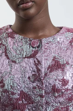 KarenMillen Veste Cintrée En Jacquard Sans Col<Femme Vestes & Manteaux