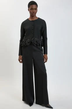 Veste Cintrée En Maille Bandage Avec Nœud En Taffetas