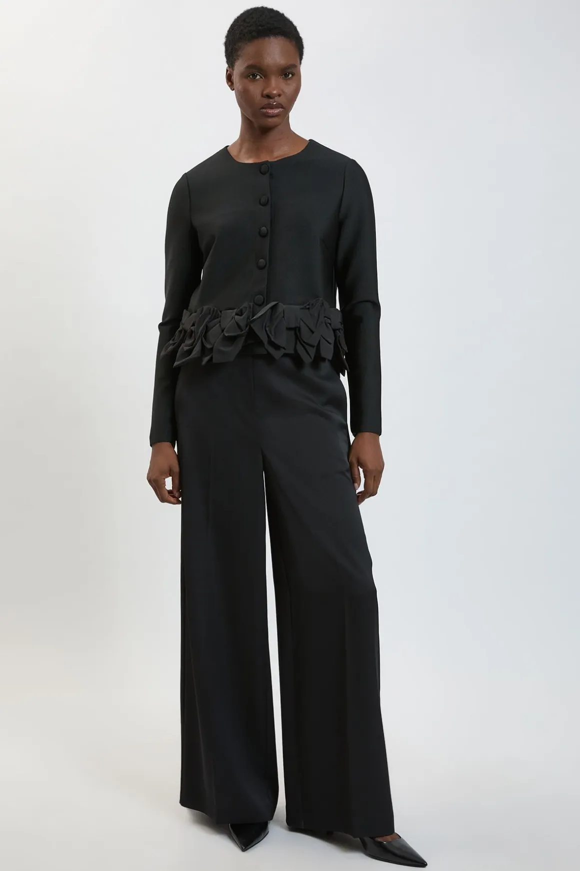 Veste Cintrée En Maille Bandage Avec Nœud En Taffetas