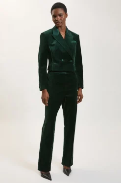 Veste Cintrée En Mélange De Velours Et Satin