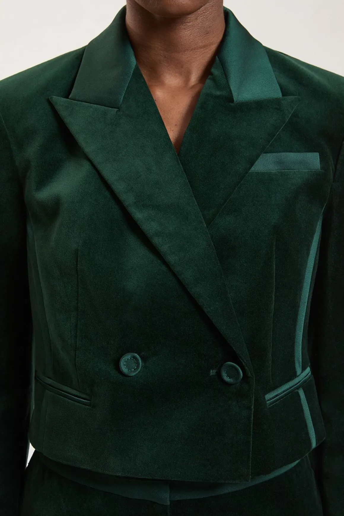 Veste Cintrée En Mélange De Velours Et Satin