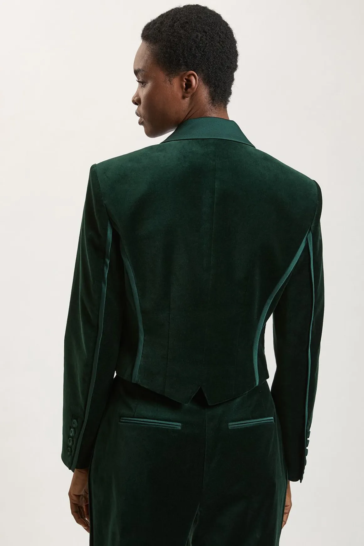 Veste Cintrée En Mélange De Velours Et Satin
