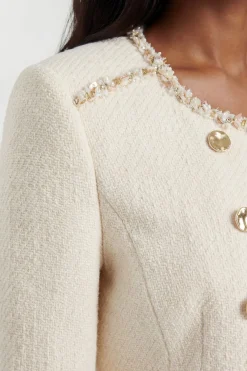 Veste Cintrée En Tweed À Finitions Ornées