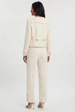 Veste Cintrée En Tweed À Finitions Ornées