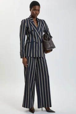 KarenMillen Veste Cintrée À Rayures Double Boutonnage<Femme Tailleurs|Blazers