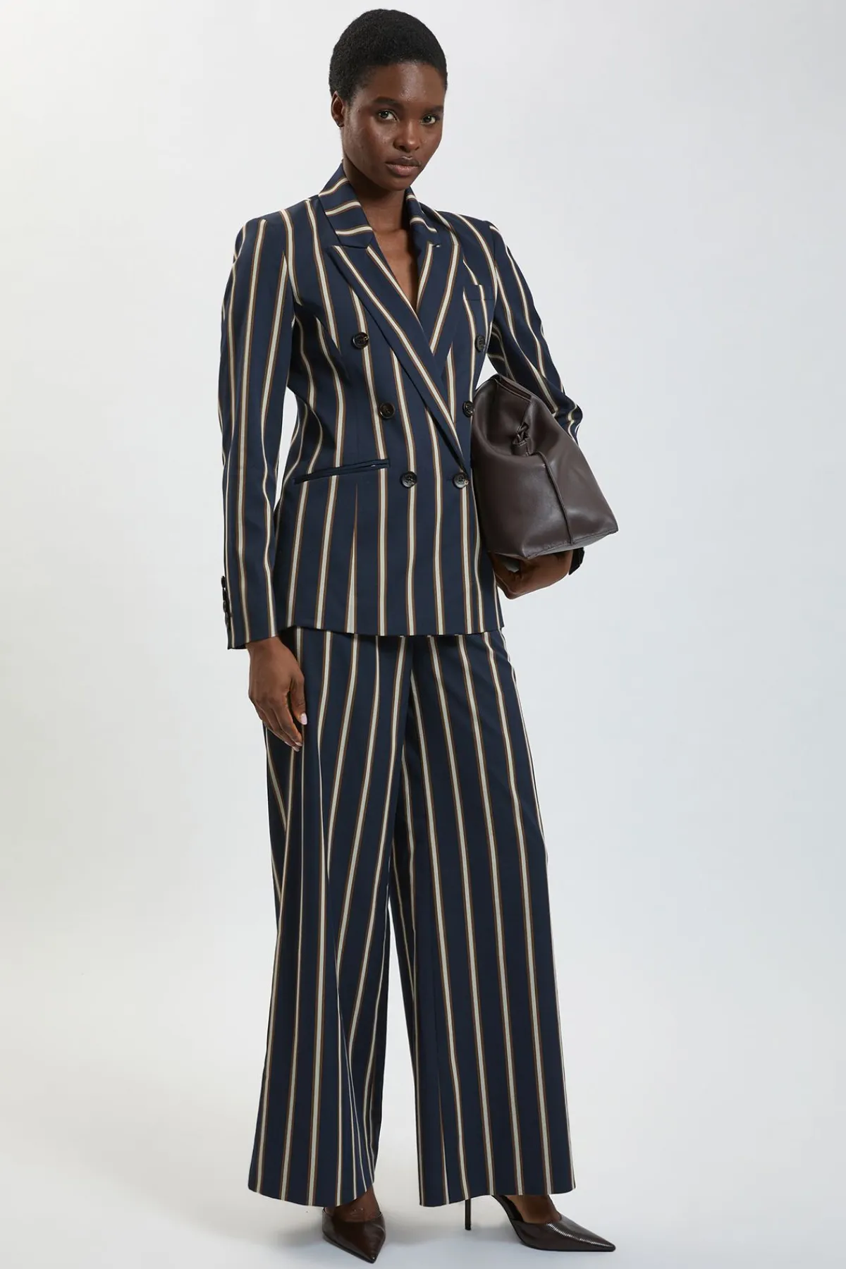 KarenMillen Veste Cintrée À Rayures Double Boutonnage<Femme Tailleurs|Blazers