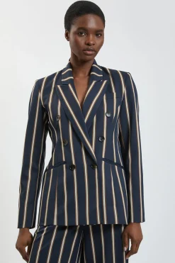KarenMillen Veste Cintrée À Rayures Double Boutonnage<Femme Tailleurs|Blazers