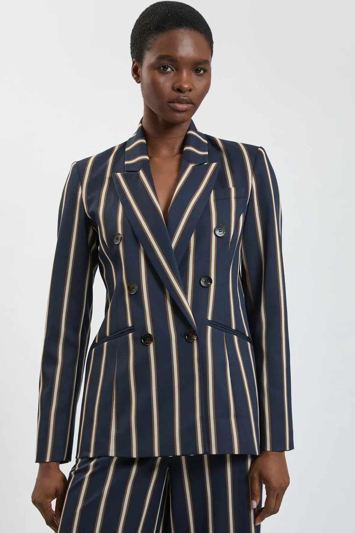 KarenMillen Veste Cintrée À Rayures Double Boutonnage<Femme Tailleurs|Blazers