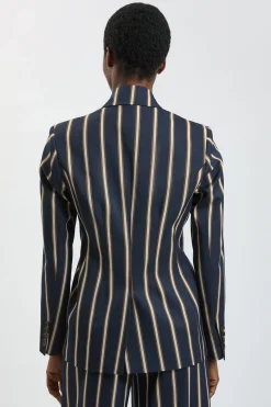 KarenMillen Veste Cintrée À Rayures Double Boutonnage<Femme Tailleurs|Blazers