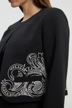 KarenMillen Veste Cintrée Sans Col avec Détails Ajourés<Femme Tailleurs|Vestes & Manteaux