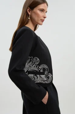 KarenMillen Veste Cintrée Sans Col avec Détails Ajourés<Femme Tailleurs|Vestes & Manteaux