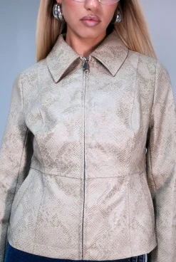 Veste Cintrée À Taille Resserrée En Synthétique Effet Synthétique