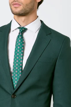 Veste Cintrée Vert Foncé À Simple Boutonnage