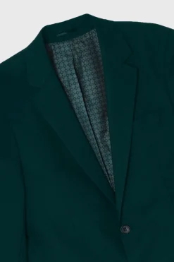 Veste Cintrée Vert Foncé À Simple Boutonnage