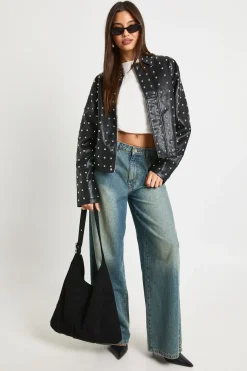 Veste cloutée Premium en synthétique ultra douce