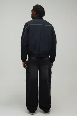 Veste Coach Coupe Regular À Col Montant Et Surpiqûres Contrastées