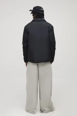 Veste coach longue, coupe régulière, rembourrée, à col
