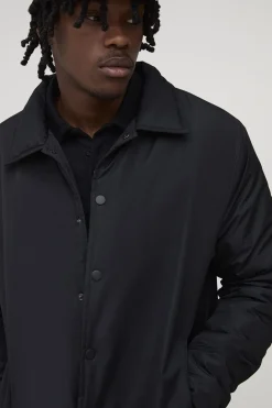 Veste coach longue, coupe régulière, rembourrée, à col