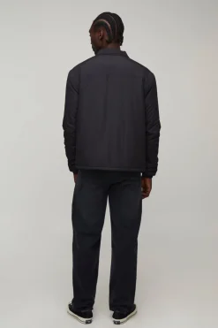 Veste Coach Matelassée À Col Pour Homme Grande Taille