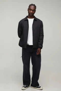 Veste Coach Matelassée À Col Pour Homme Grande Taille