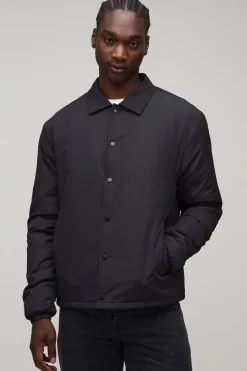 Veste Coach Matelassée À Col Pour Homme Grande Taille