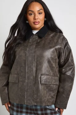 boohoo Veste à col avec détail de couture Plus<Femme Vestes & Manteaux