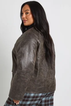 boohoo Veste à col avec détail de couture Plus<Femme Vestes & Manteaux