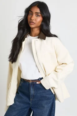 Veste à Col avec Détail de Poches Surdimensionnées