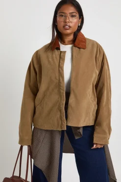 boohoo Veste à col boutonné en suède Plus<Femme Manteaux Et Vestes D’Automne|Vestes & Manteaux