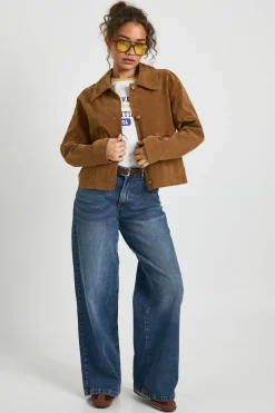 boohoo Veste à col boutonné à l'aspect suédé<Femme Vestes & Manteaux