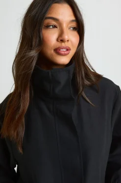boohoo Veste Col Cheminée Avec Taille Élastiquée<Femme Tops D’Automne|Looks De Rentrée