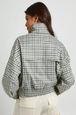 Veste À Col Cheminée À Carreaux