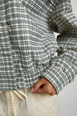 Veste À Col Cheminée À Carreaux