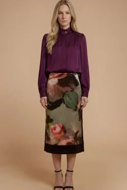 Veste Col Cheminée En Crêpe Satiné Dos