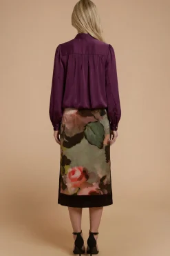 Veste Col Cheminée En Crêpe Satiné Dos