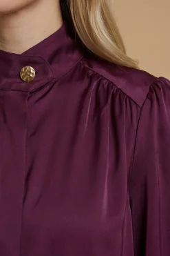 Veste Col Cheminée En Crêpe Satiné Dos