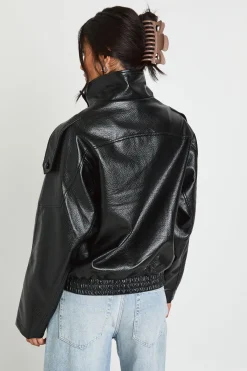 boohoo Veste Col Cheminée En Synthétique<Femme Vestes & Manteaux|Vestes En Similicuir