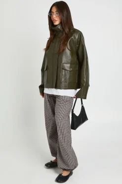 boohoo Veste Col Cheminée En Synthétiquecuir<Femme Vestes & Manteaux|Vestes En Similicuir
