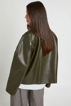 boohoo Veste Col Cheminée En Synthétiquecuir<Femme Vestes & Manteaux|Vestes En Similicuir