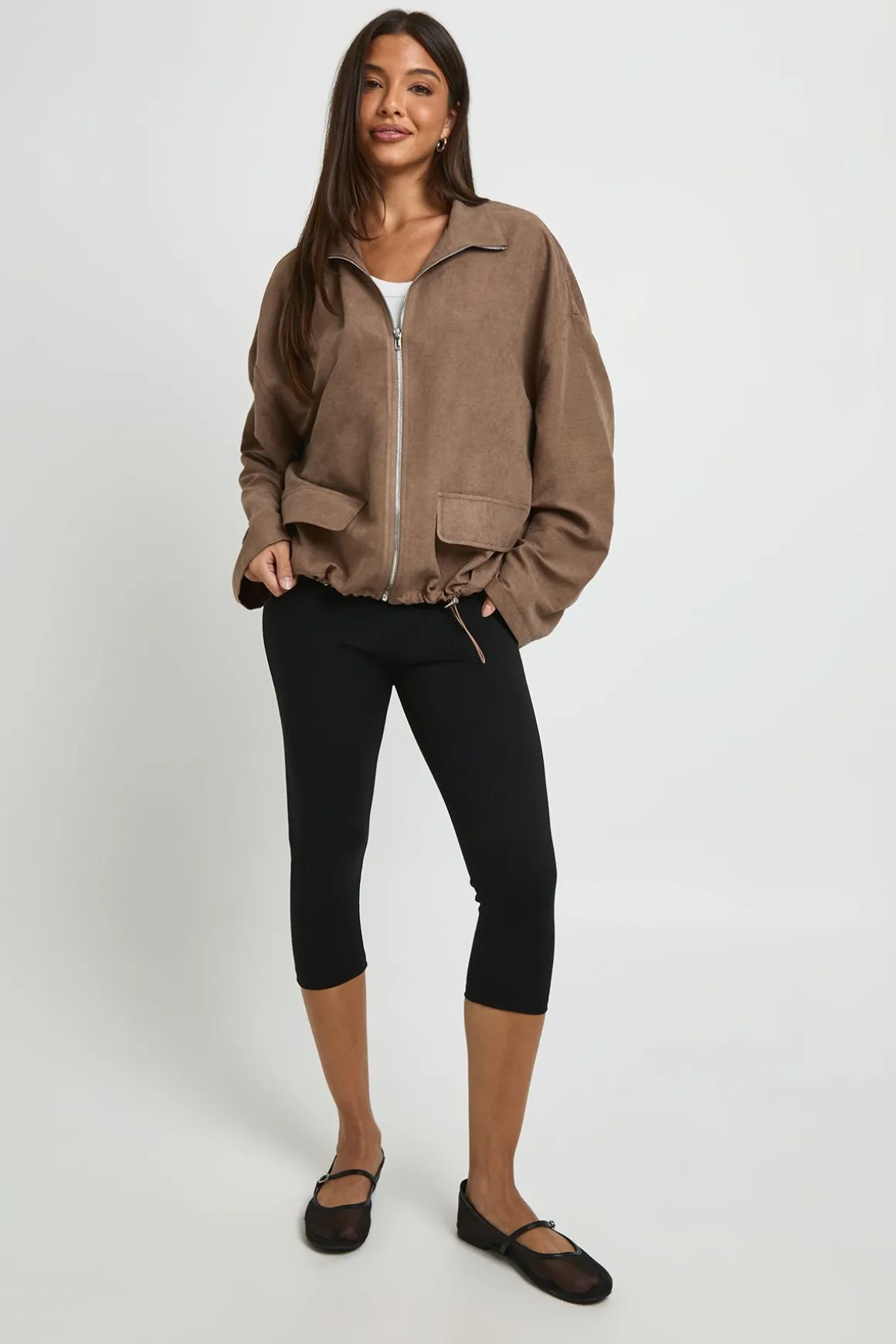 Veste Col Cheminée Grande Taille Effet Peau De Pêche