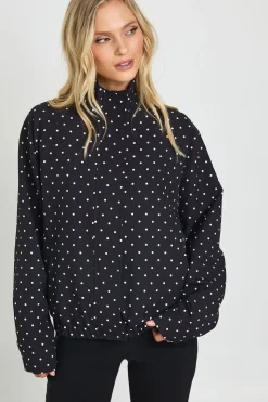 Veste Col Cheminée À Pois Petite Taille