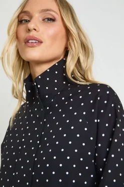 Veste Col Cheminée À Pois Petite Taille